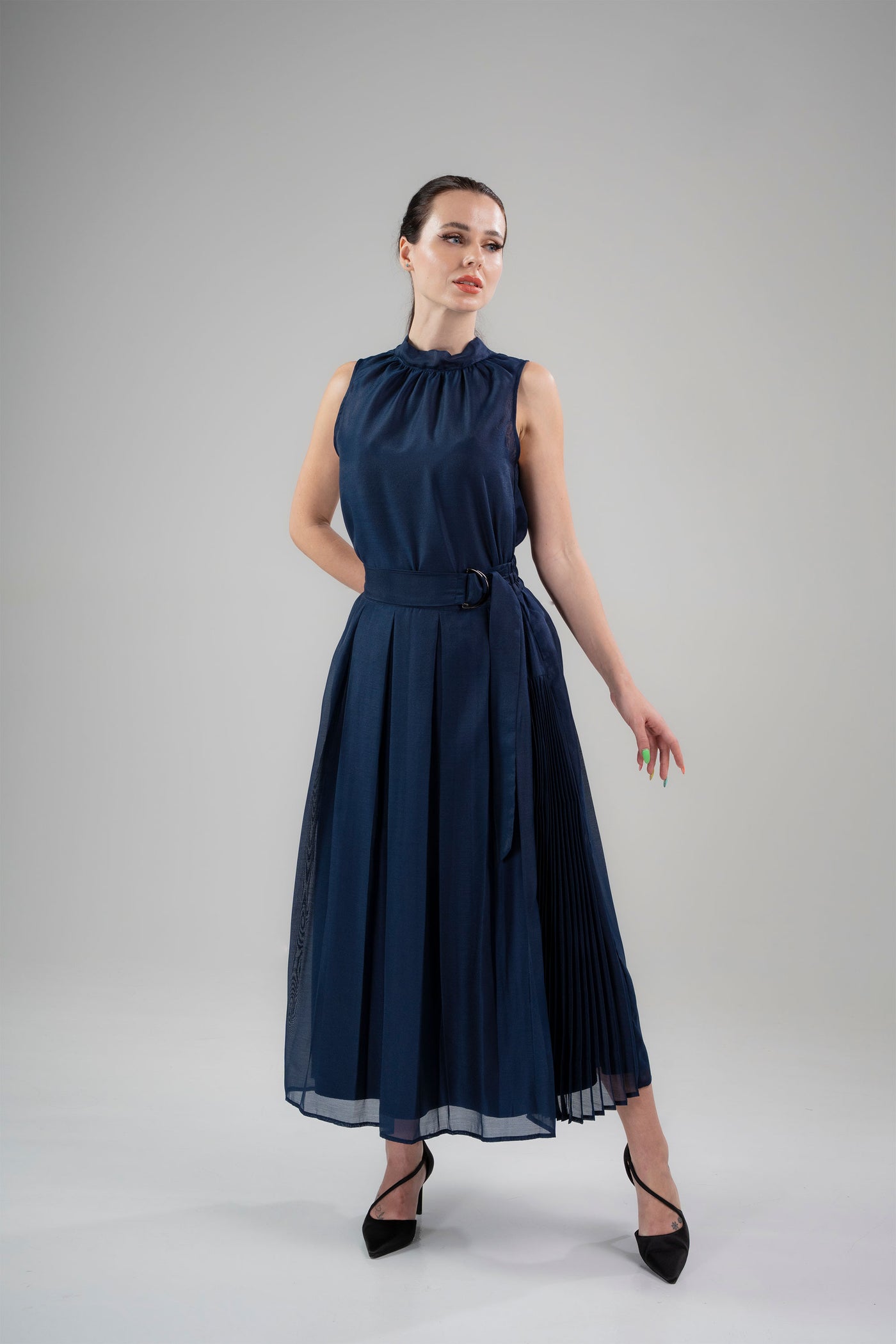 Nocturne Top – Midnight Blue Lyocell Organdi
