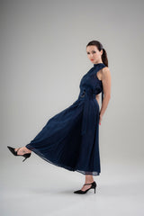 Nocturne Top – Midnight Blue Lyocell Organdi