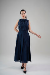 Nocturne Top – Midnight Blue Lyocell Organdi