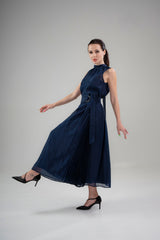 Nocturne Top – Midnight Blue Lyocell Organdi