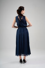 Nocturne Top – Midnight Blue Lyocell Organdi