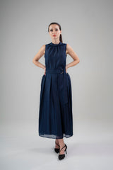 Nocturne Top – Midnight Blue Lyocell Organdi